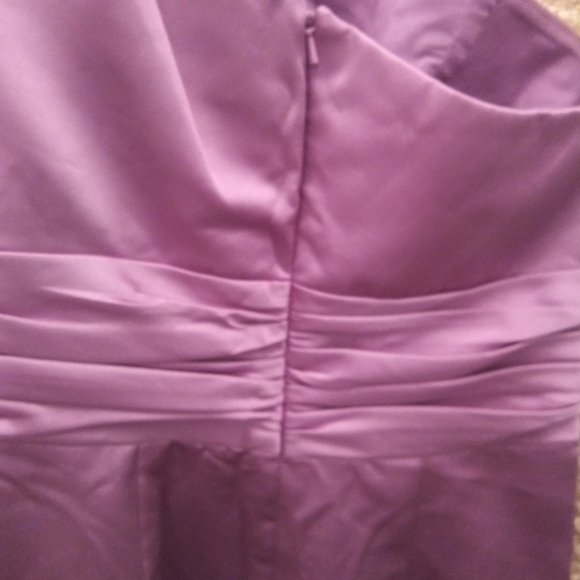 David's Bridal Lilac Midi Sateen Dress - Picture 6 of 7